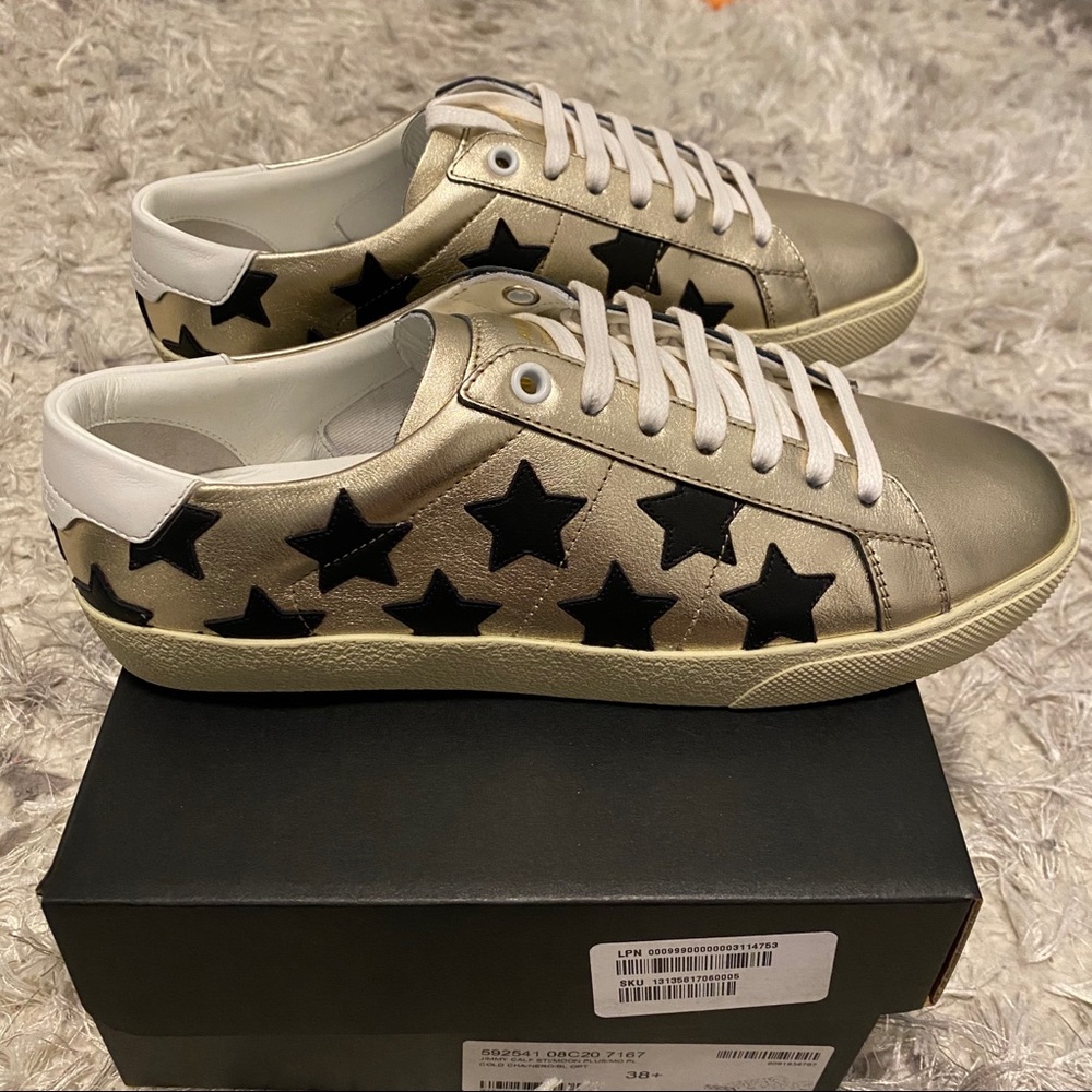 ⭐️HP⭐️ YSL Court Classic Metallic Star Sneaker - Picture 5 of 9
